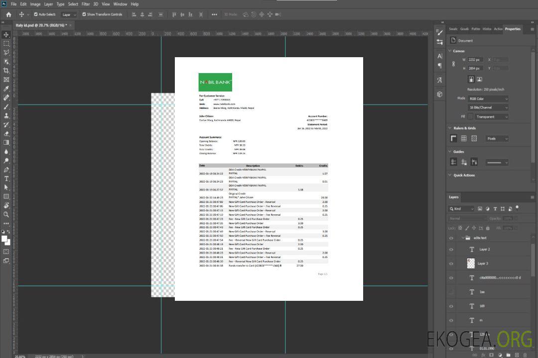 Modèle Excel et PDF de relevé bancaire Népal Nabil template Modèle Excel et PDF de relevé bancaire Népal Nabil template
